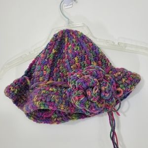 Multicolored crocheted hat